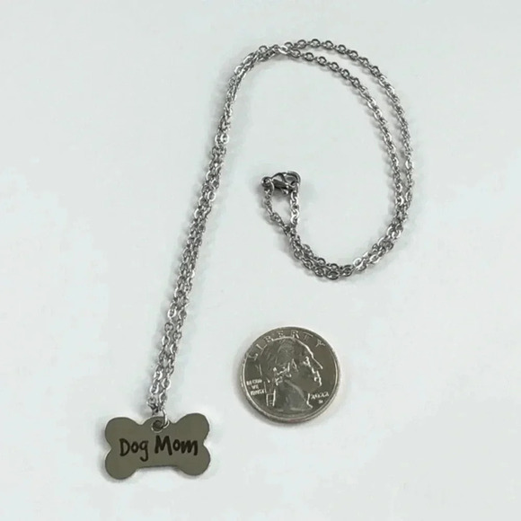 Dog Mom Fur Baby Mother’s Day Stainless Steel Charm Chain Necklace NWT - Picture 3 of 4